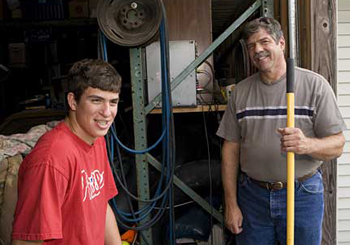 Tom Schmidt '12 with his father, Greg Schmidt