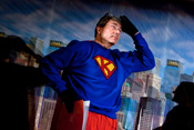 Annual Fund national chair Bob Katz in superhero outfit