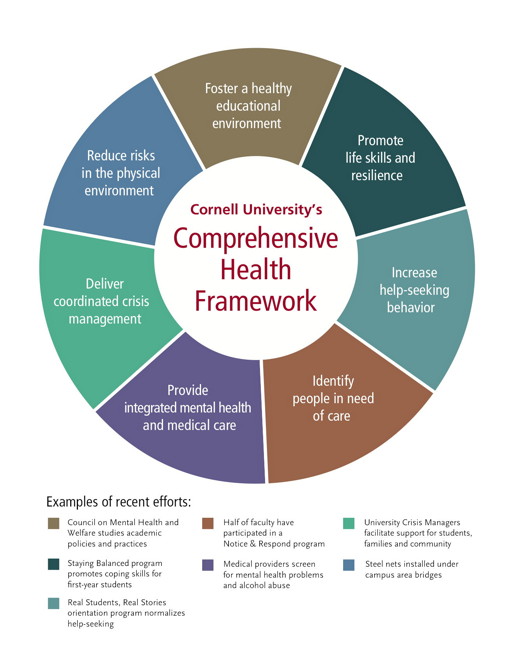Cornell's comprehensive health framework graphic