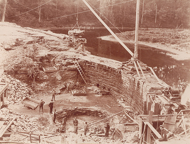 construction of the Cornell Hydraulics Laboratory, approx. 1897-98