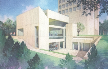Rendering of Johnson Museum's new addition