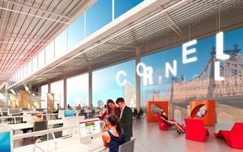 interior rendering of part of the proposed CornellNYC Tech campus