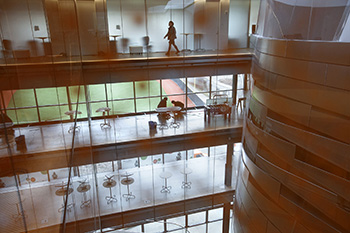 Views from and of Gates Hall as faculty and staff move in