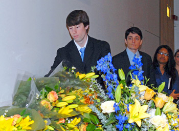 Flower presentation at ceremony to honor anatomy donors