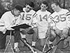 Ned Harkness with lacrosse players