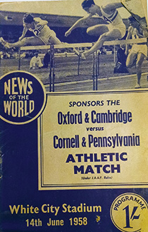 News of the World program for 1958 match