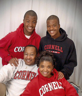 Porter family in Cornell shirts