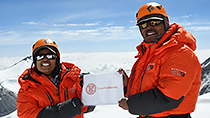 Deeya Bajaj and Ajeet Bajaj near Mount Everest summit