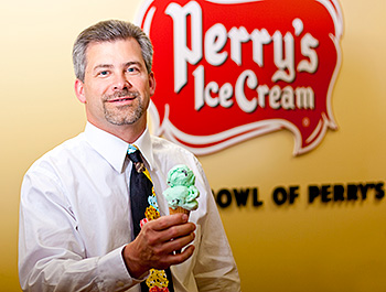 Brian Perry with ice cream cone