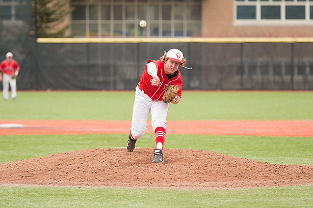 Brent Jones pitching for the Big Red in 2014