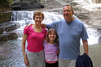 Carolyn Press Landis, Mark Landis and Lauren Bailey Landis at Treman State Park