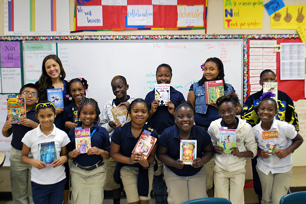 Kathryn Ling with her fourth-grade class