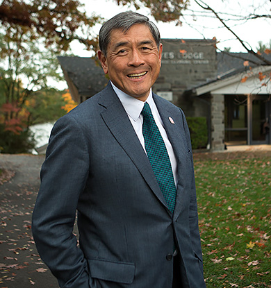 Martin Tang at site of future welcome center