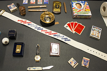 display panel showcasing campaign collection items