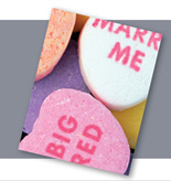 Valentine hearts candy