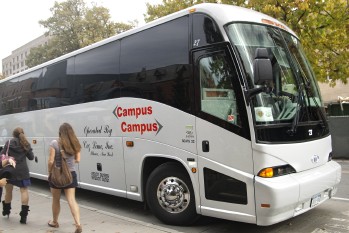 Campus-to-Campus bus at an Ithaca campus stop