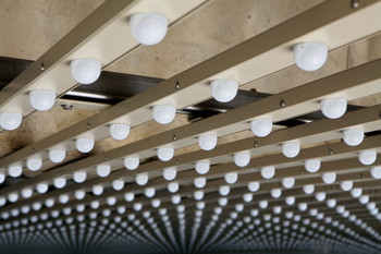 Detail view of some of the nearly 12,000 LED bulbs