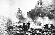 Dresden, Germany, in ruins after the bombings.