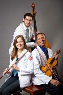 Trio of med student musicians