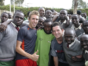 Andy Arnold and Will McFall with Kenyan high school students