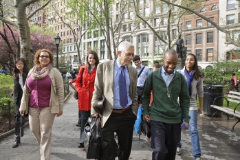 Cornell students and faculty on New York City streets