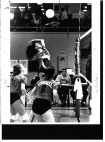 Women's volleyball action, 1989