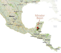Mirador Basin location shown on map