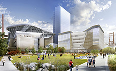 Rendering of part of Cornell Tech campus on Roosevelt Island