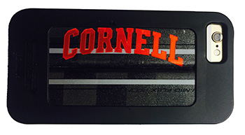 An Original Stix phone case made from a used Cornell hockey stick. Image: Original Stix.