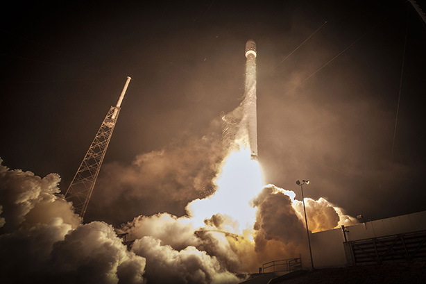 A SpaceX rocket launch.