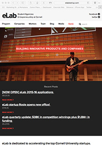 eLab website screenshot