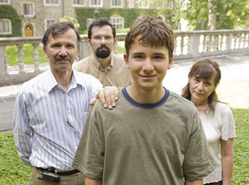 Abraham Saldivar, on campus with his family