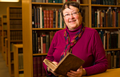 Mary Beth Norton, the Mary Donlon Alger Professor of American History, in Olin Libraryistory.