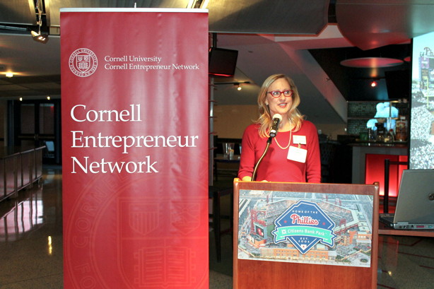 Cynthia Kubas speaks at a recent Cornell Entrepreneur Network event