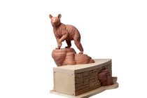 clay maquette model of planned bear statue