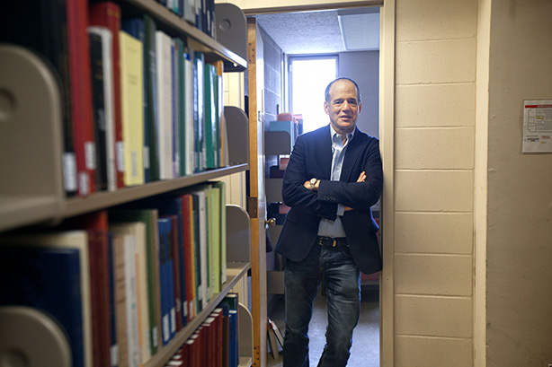 Barry Strauss in his Olin Library faculty study