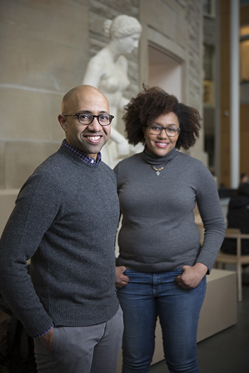 Russell Rickford, assistant professor of history, with Noelani Gabriel '16, an Africana studies major
