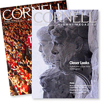 Covers of recent Cornell Alumni Magazine issues.