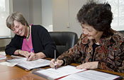 Signing an exchange agreement