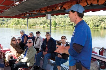 Senior retirees aboard the Floating Classroom on Cayuga Lake