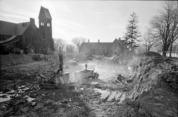excavation prior to construction of Cornell Store