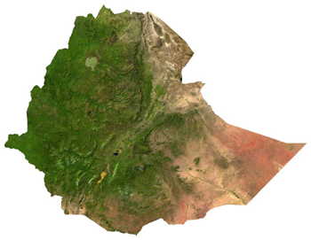 satellite image mosaic of Ethiopia
