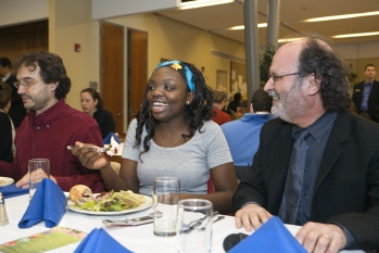 Ross Brann, house dean for Cook House, right, and Laura Autumn Floyd  '09