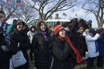 Cornell students at the inauguration of Barack Obama