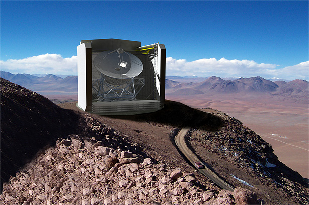 Artist's rendering of CCAT telescope