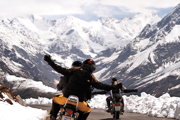 riders in the Himalayas during the journey