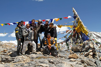 riders gather at Lachang La summit