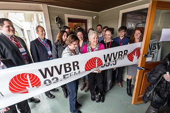 Ribbon-cutting for new WVBR studios in Collegetown