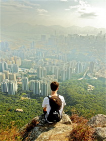 Jonathan Peters looks out over Hong Kong