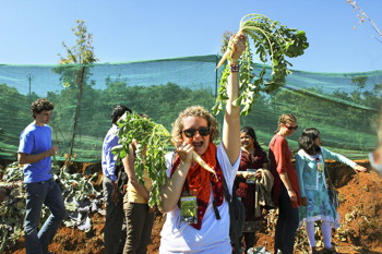 Jennifer Weidman at farm in India